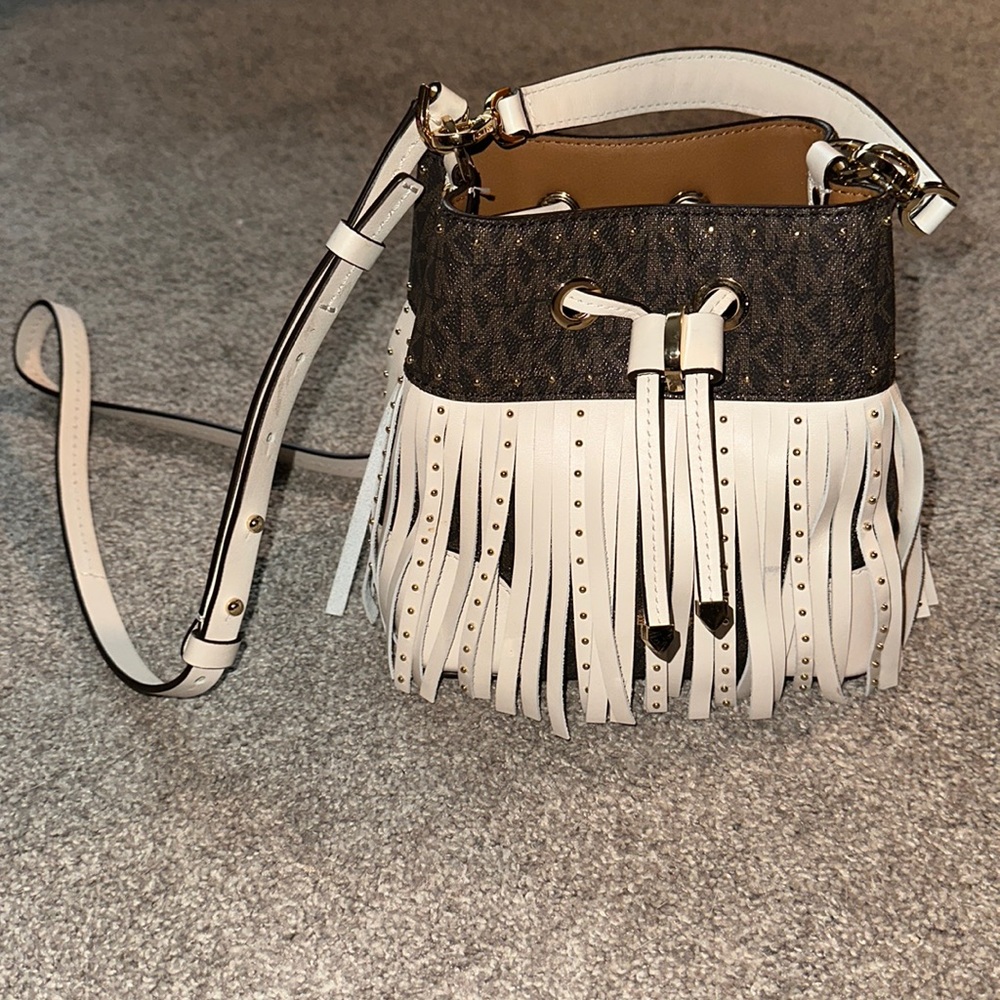michael kors Xs Mercer bucket bag brown logo